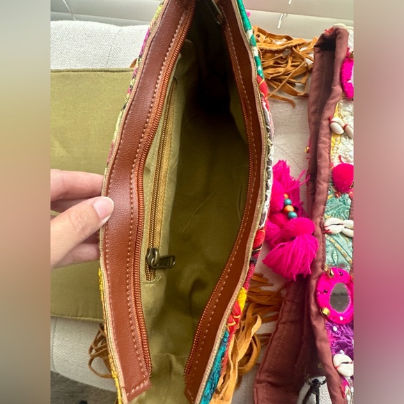 Boho Banjara Embellished Bag with shells and fringes|Sling Bag - Picture 7 of 7